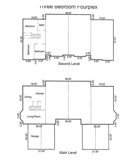 Floor plan for 3 beds, 1 bath, 1150 sqft